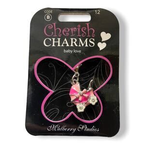 Cherish Charms PINK Baby Carriage Love‎ Charm NEW